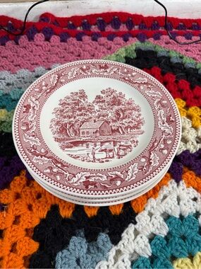 Vintage Memory Lane Set of 5 Dinner Plates